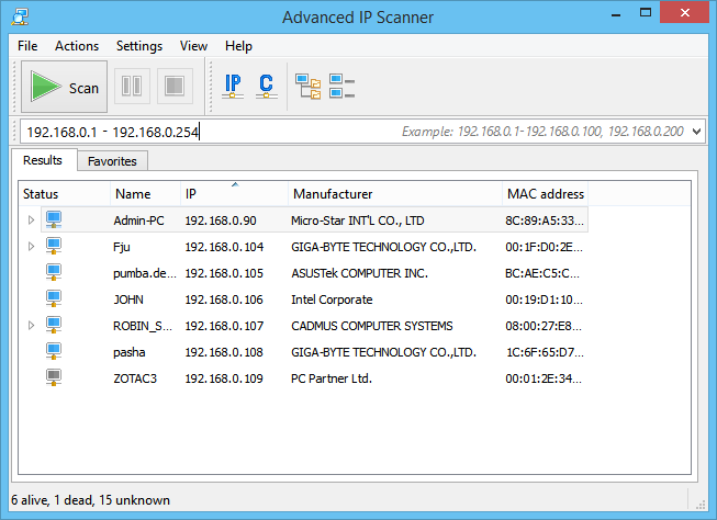 Advanced IP Scanner app