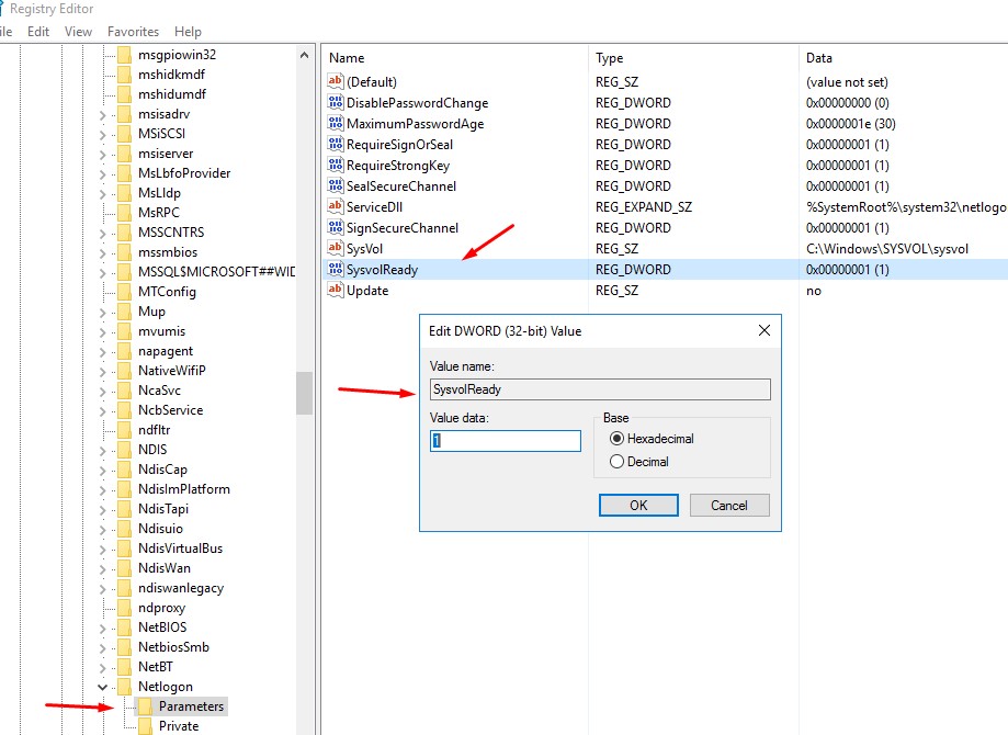 Causes Of Domain Specified Is Not Available Error - Modify logon parameters in Registry Editor#3