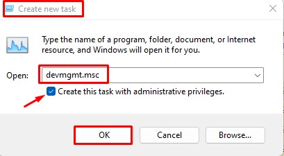How To Run Device Manager As Admin - Task Manager create new task#1