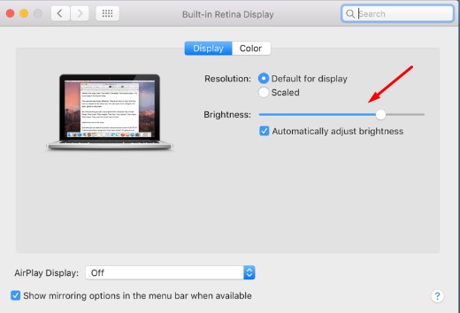 How to Make Your Screen Brighter Than Max on Mac Laptops - Disable the Automatic Brightness Setting