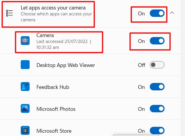 Media Capture Failed Event (5 Best Fixes) - Check Camera Setting-Choose Which Apps Can Access Your Cameras#2