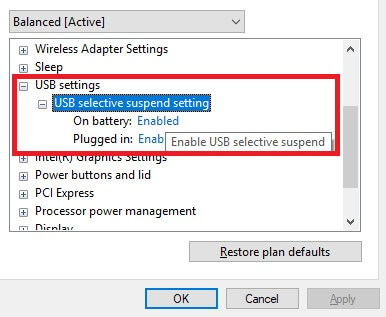 Unknown USB Device Set Address Failed - Change the USB Selective Suspend Setting #4
