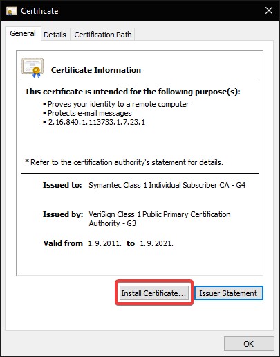 What Causes The Windows Does Not Have Enough Information To Verify This Certificate Issue -Certificate Installation #5