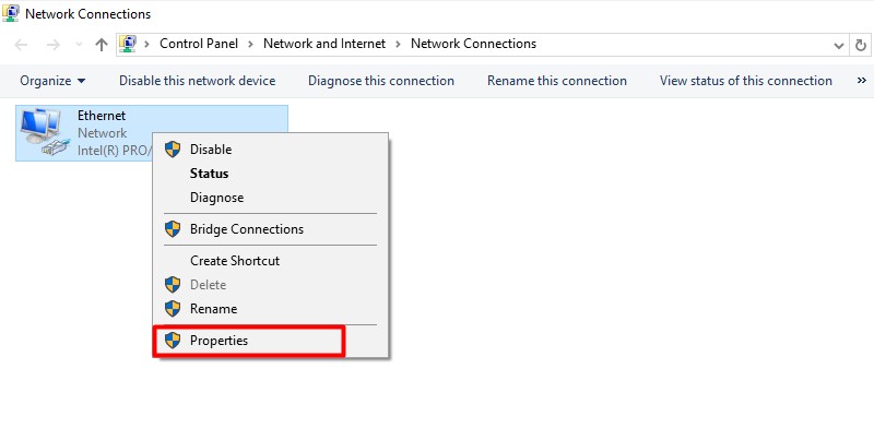 Change the Attributes of Your Network - Network Connection Properties