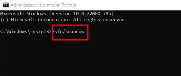 Command Prompt  - Run Command Sfc Scannow