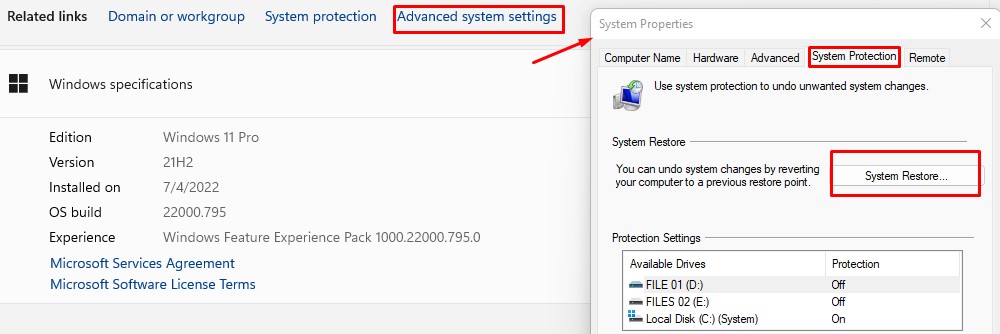 Do a System Restore - System restore option