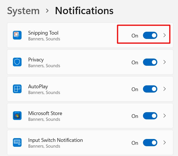 Go Ahead and Switch On The Notifications For The S&S Tool - Snipping Notification