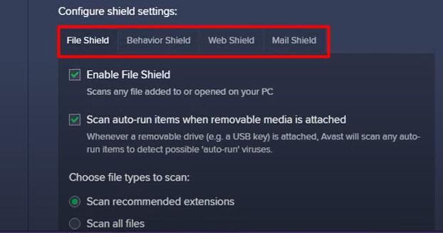 Managing The Behavior Shield Of Your Avast -Component of Avast