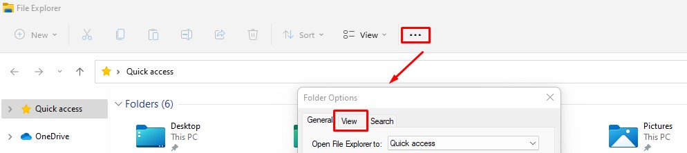Navigate through Windows Explorer - view options in windows
