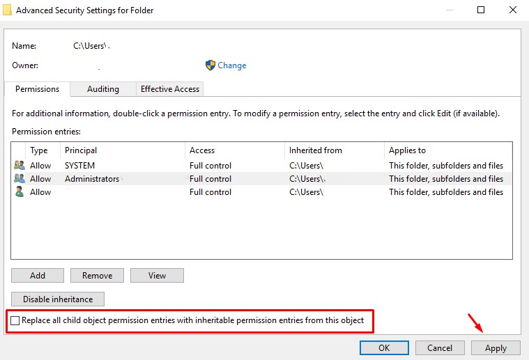 Performing An Ownership Change On The Troublesome Document  - replace every permission entry