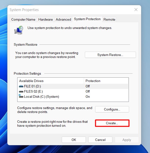 Restore Your Computer System - System Restore