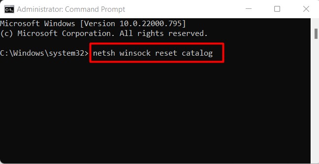Run the Netsh Command - Command Prompt Admin  - Netsh winsoc#8