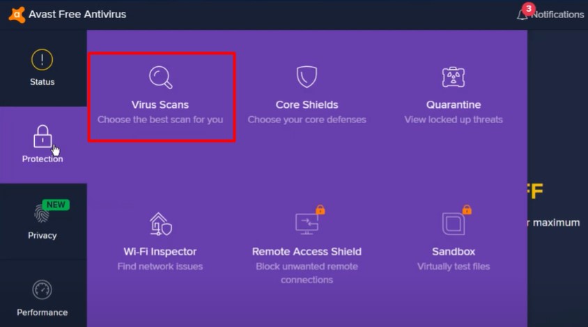 Scan for Malware - scan Avast