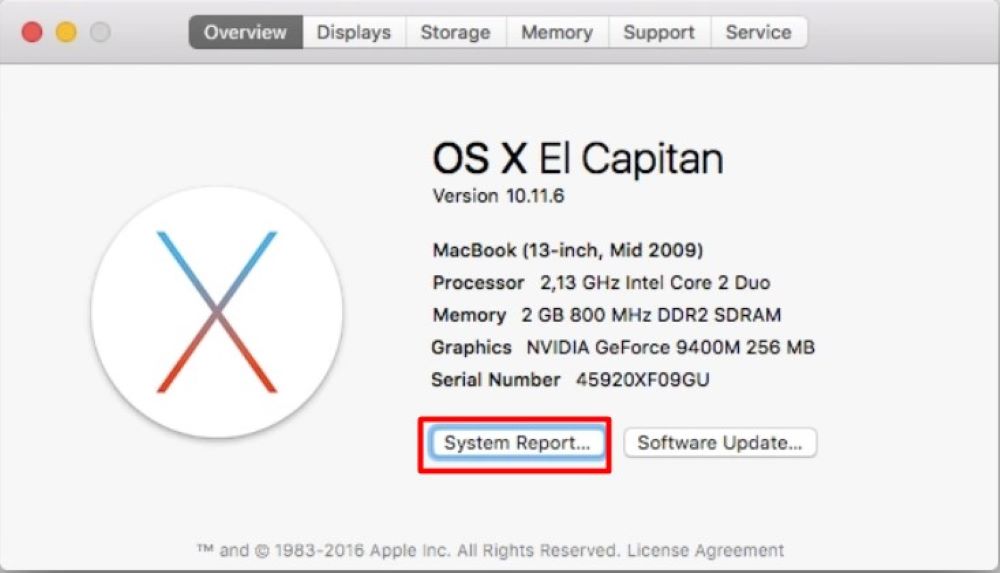 The System Information On Mac - About This Mac System