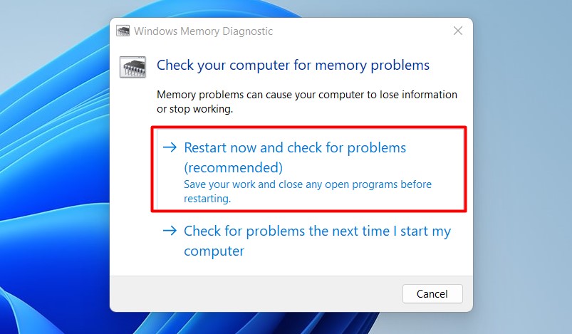 Try Running Your RAM's System's Memory Through A Check - Windows Memory Diagnostic