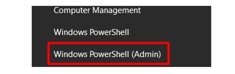 Use Windows PowerShell (Admin) - Select Windows PowerShell
