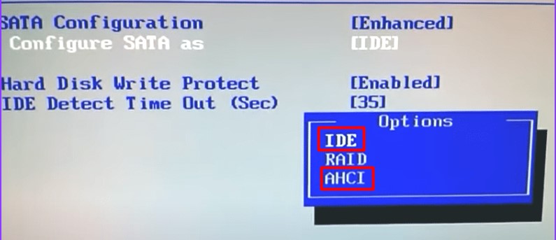 How to Enable Disk Controller in BIOS - Sata Config - Ahci and Ide