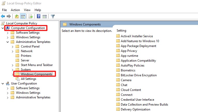 Removing Or Hiding The Windows Security Icon In The Settings - windows components