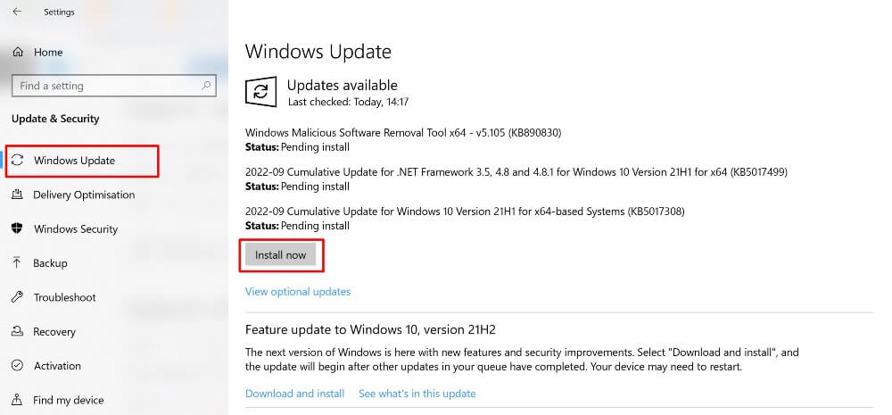 Update Windows to the latest version