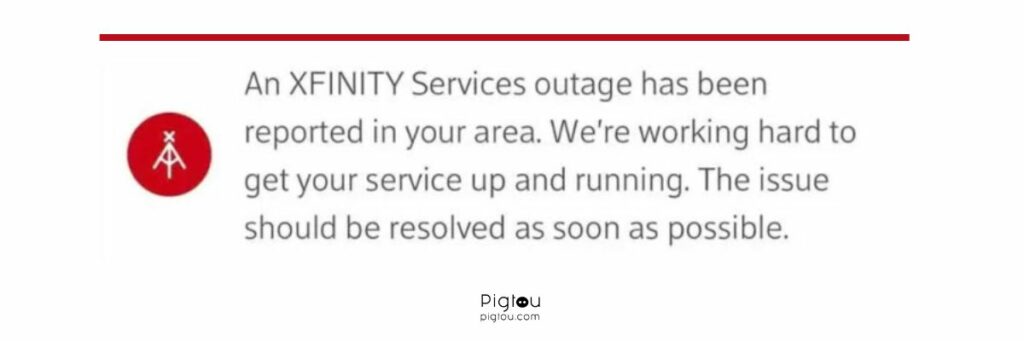Xfinity maintenance or outages in the area