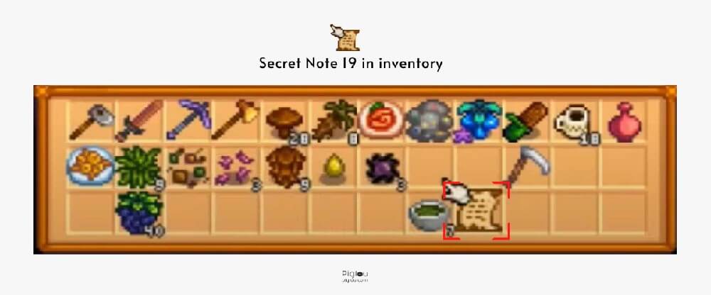 Secret Note 19 in Inventory