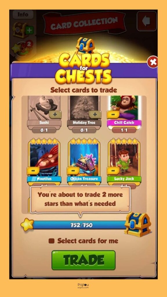 Trade Coin Master Cards for Chests