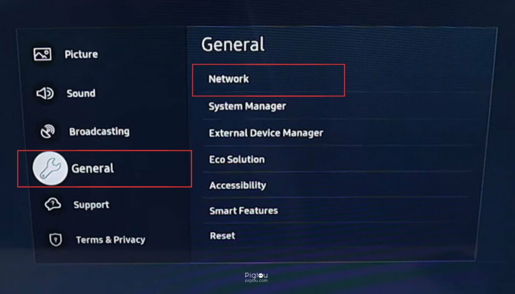 How to Connect Your Smart TV to Hotspot - Select “Connection Network Settings”