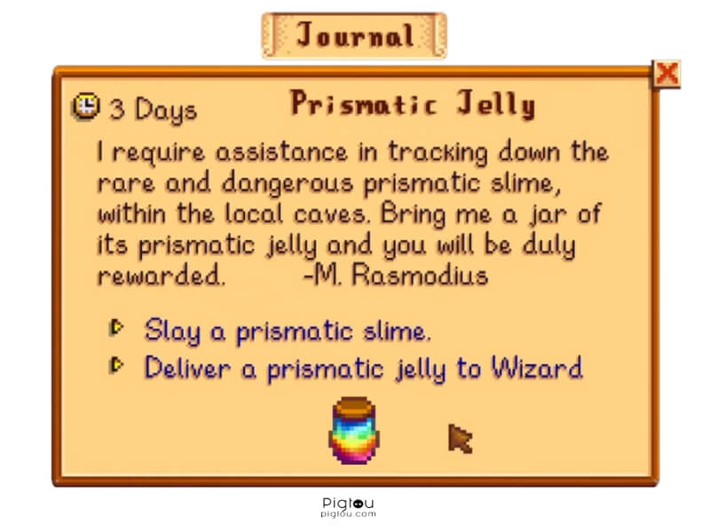 Prismatic Jelly Quest's note