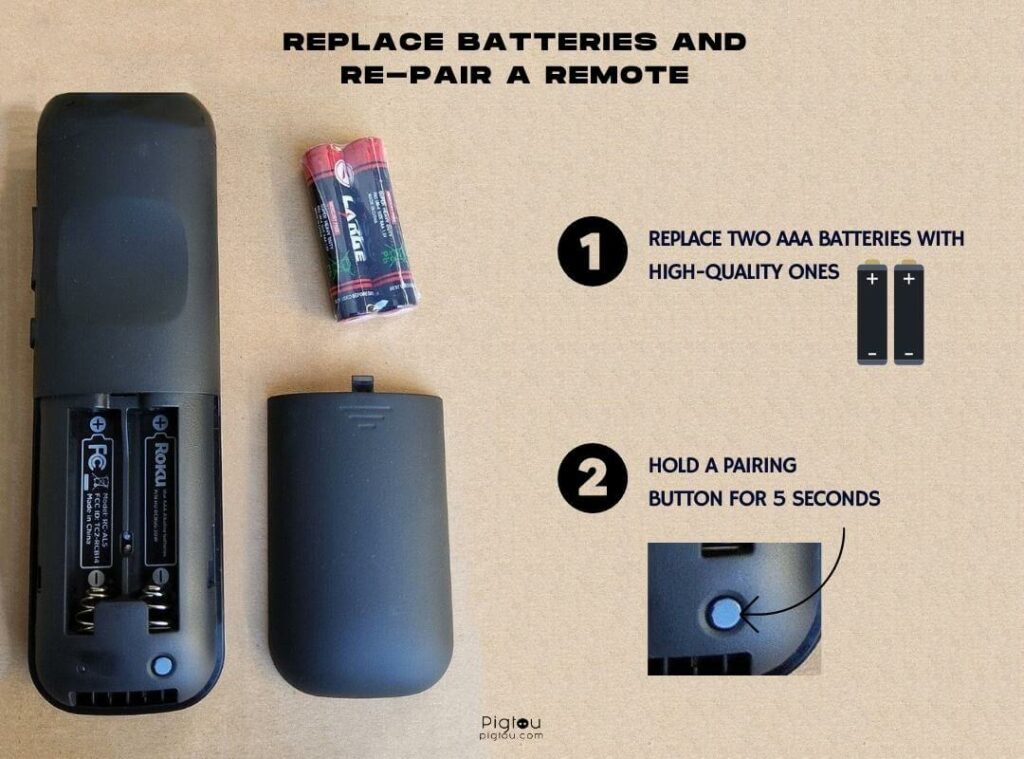 Replace remote batteries and re-pair the remote