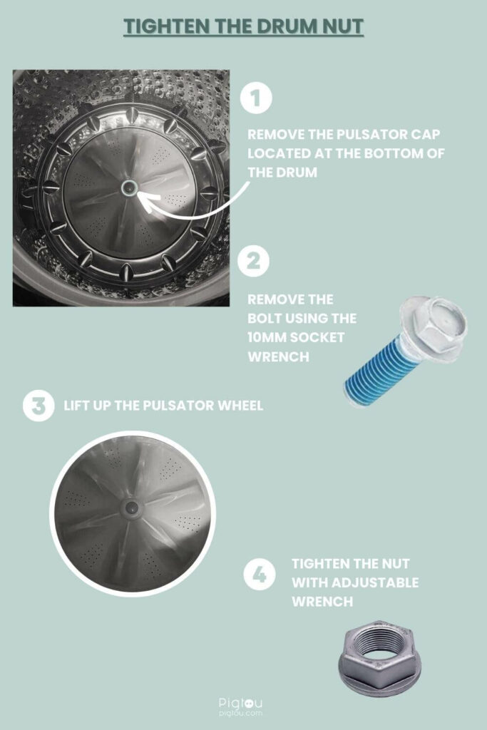 Tighten the drum nut on Samsung washer