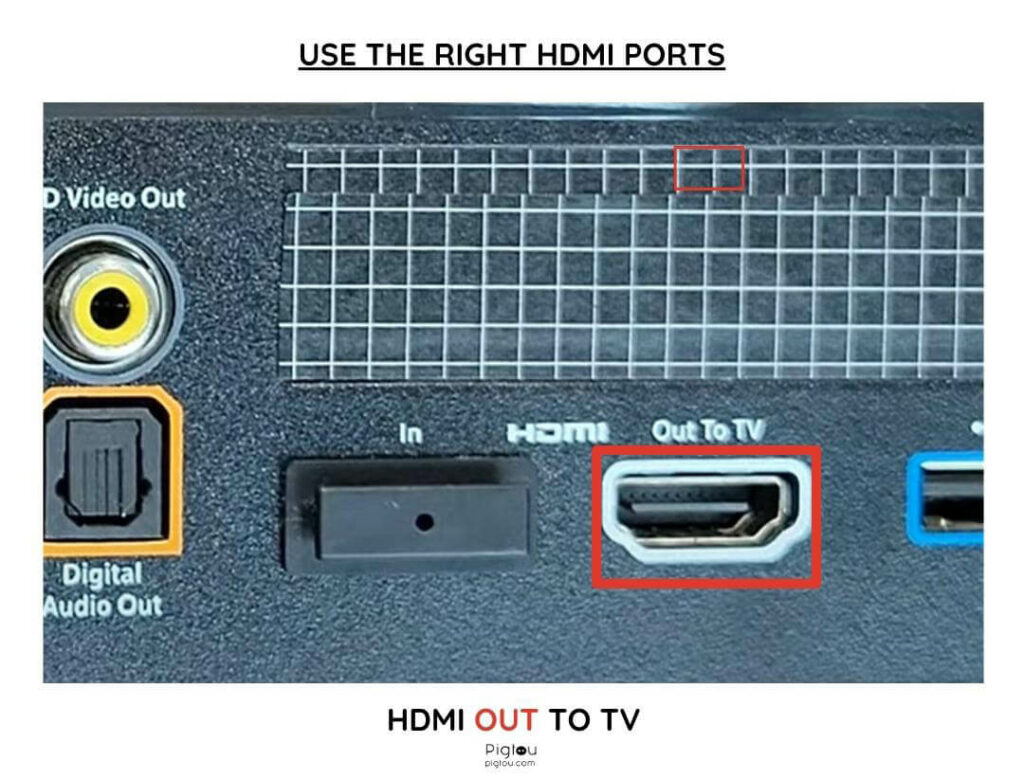Use HDMI Out to TV port on the cable box