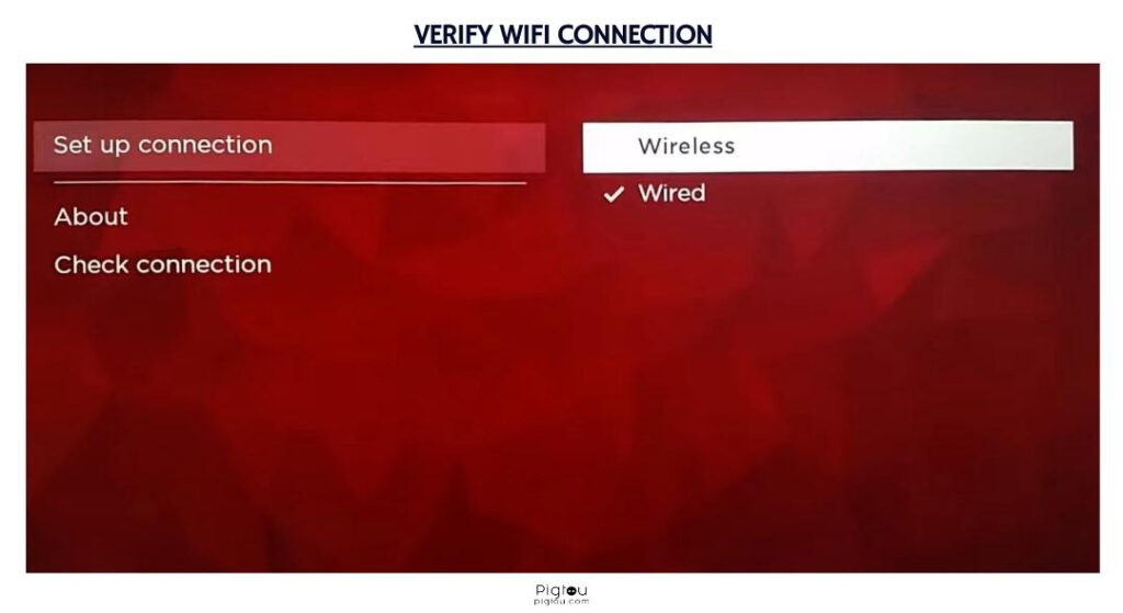 Verify your WiFi network on Roku