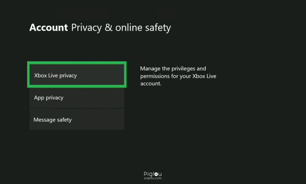 Choose "Xbox Live privacy"