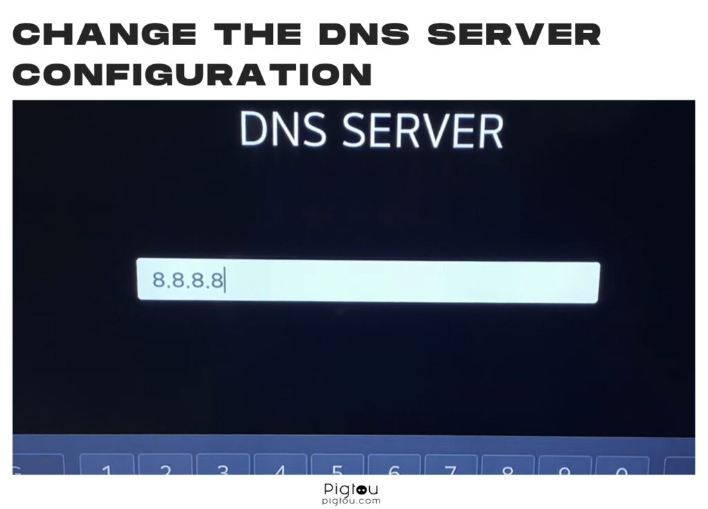 Change the DNS server configuration