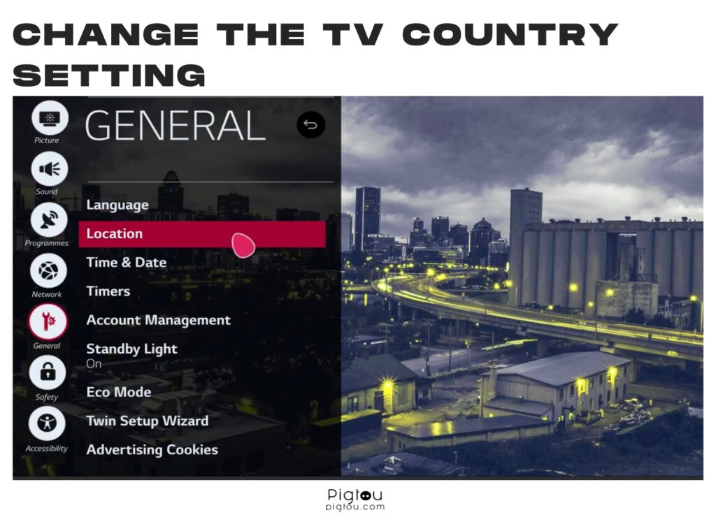 Change the location setting on your LG TV