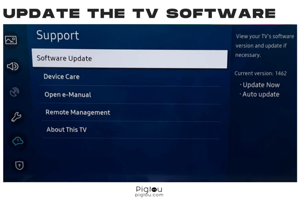 Perform software update on your TV