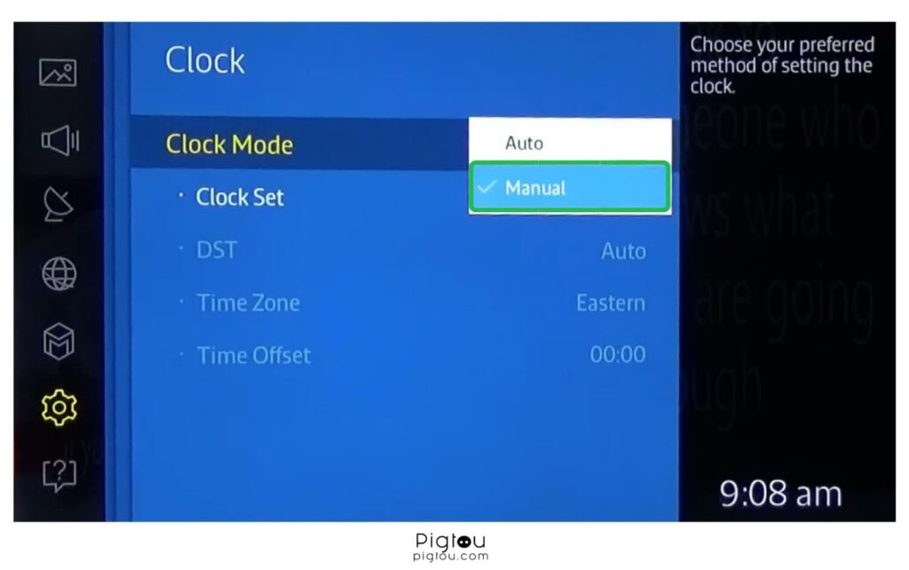 Set correct time on your Samsung TV
