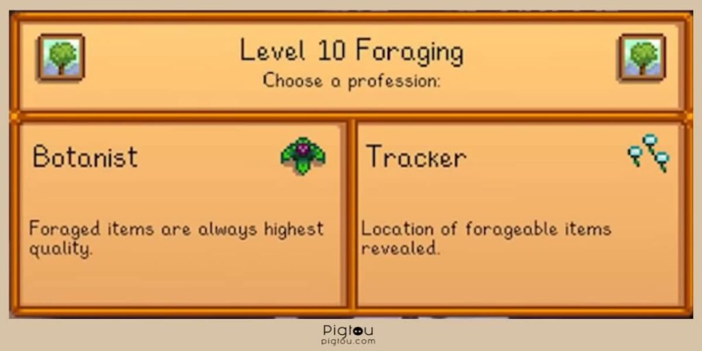 The benefits of botanist and tracker professions at level 10