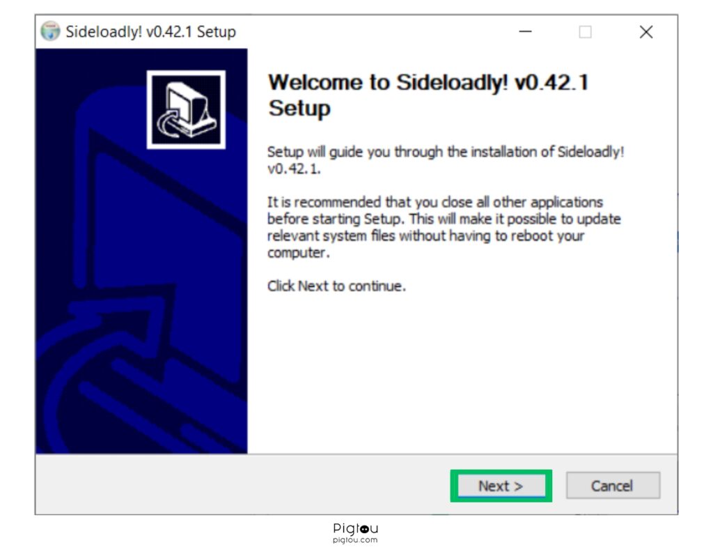 Install Sideloadly software