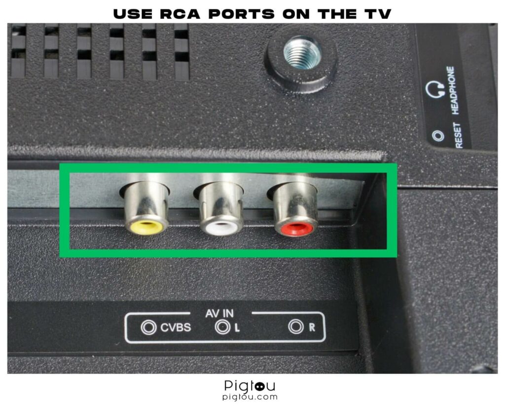 Use RCA ports on the TV