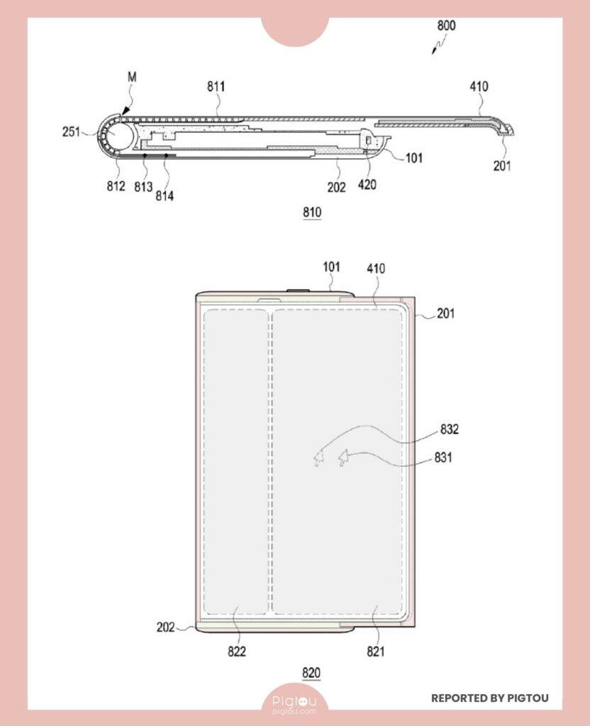 Drawings of Samsung's sliding smartphone