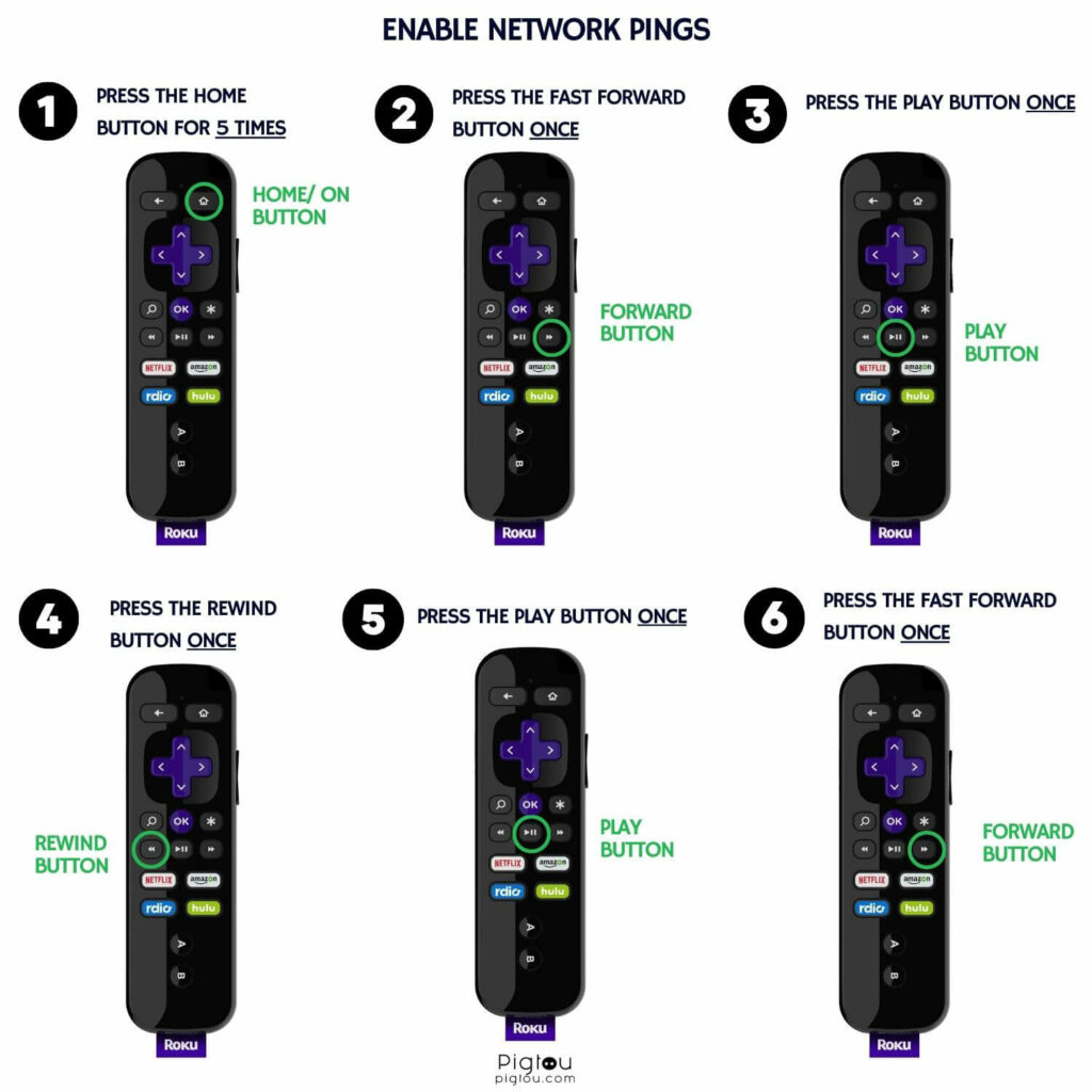 Enable network pings on Onn Roku TV