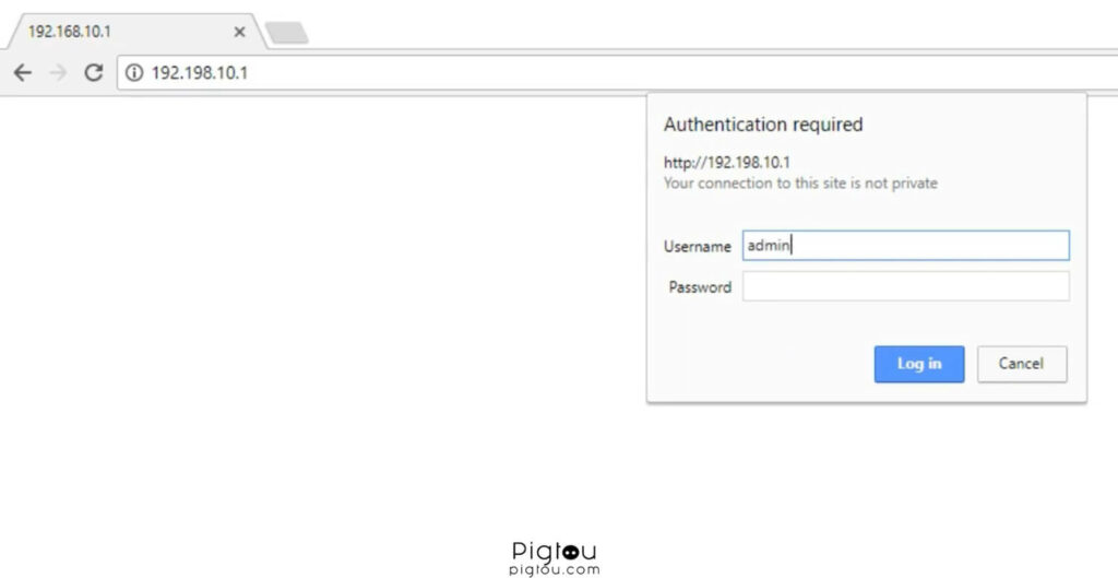 Enter your router’s IP address on the URL bar then sign in to router's configuration page