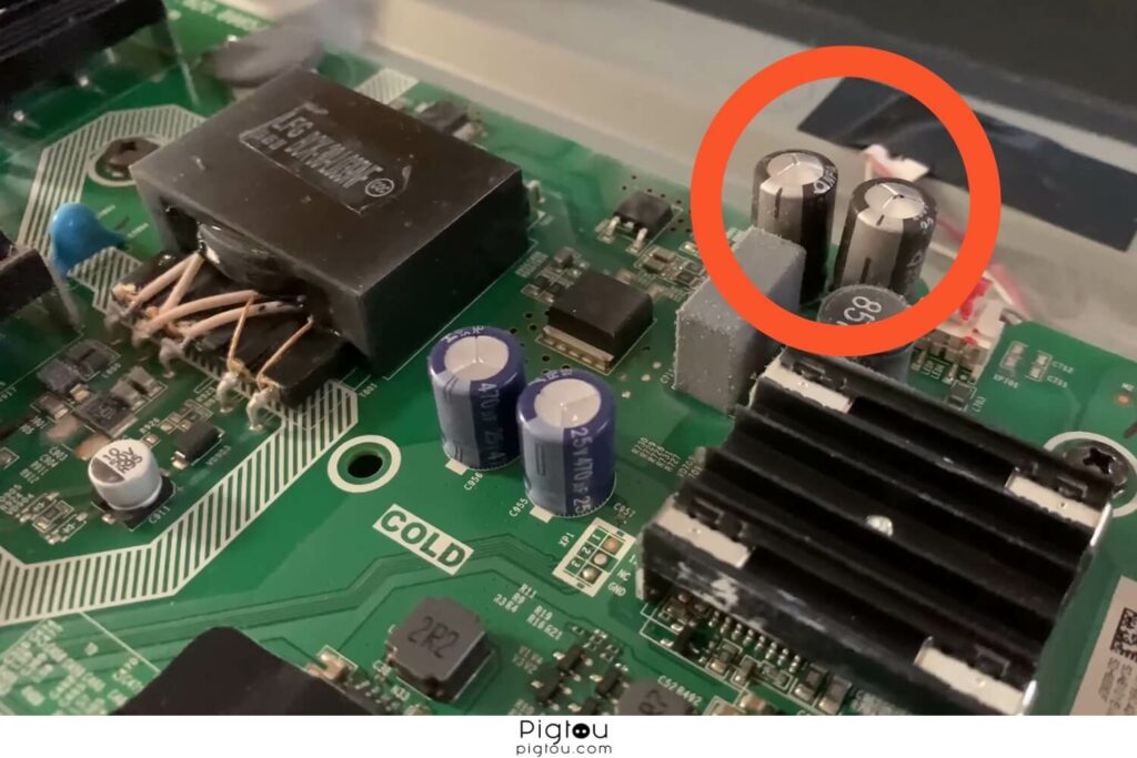 Identify and replace blown capacitors