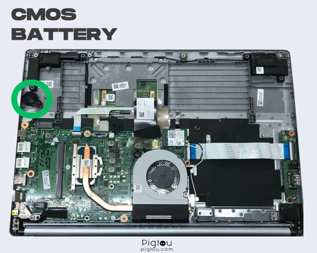 Reinsert CMOS battery on Acer laptop