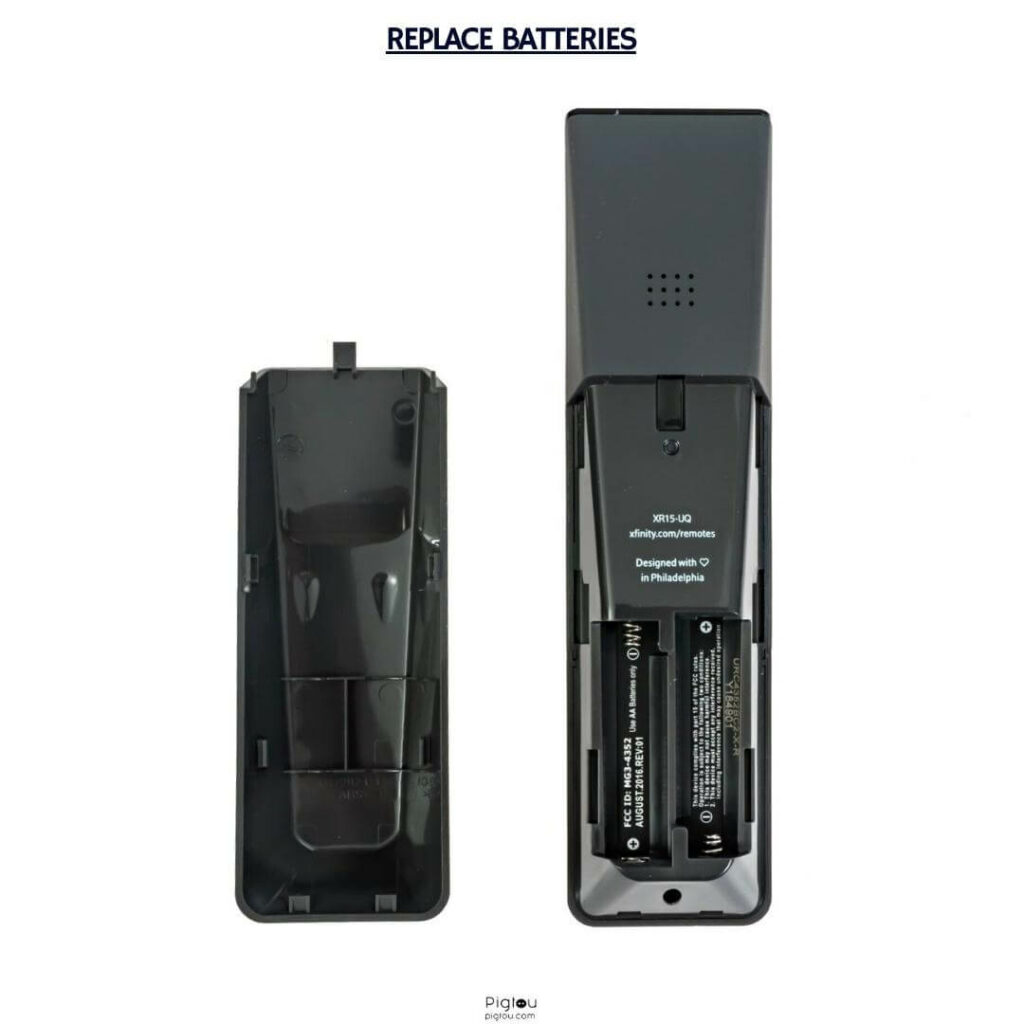 Replace batteries on Xfinity remote