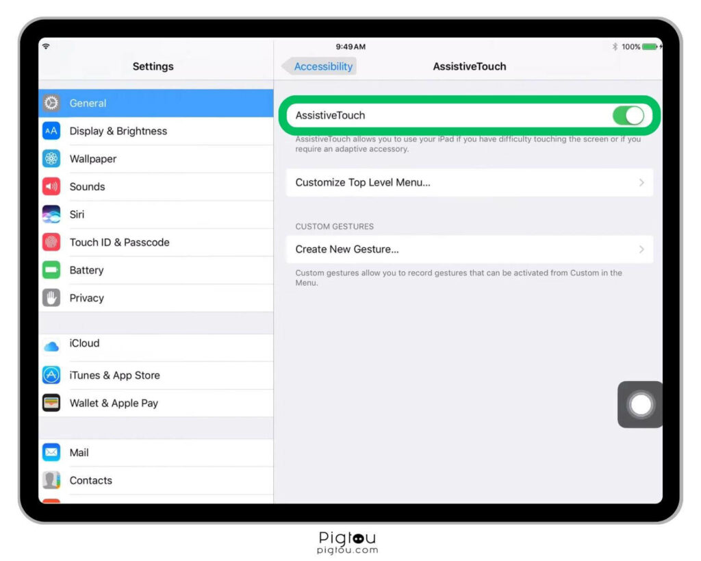 Restart your iPad via settings