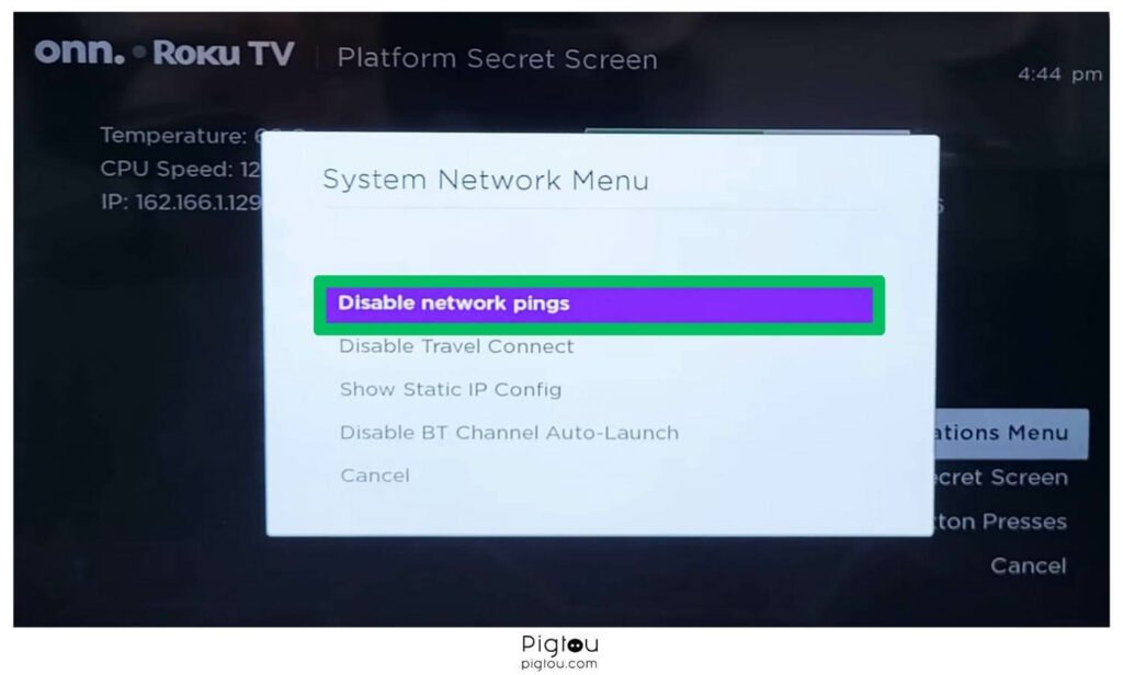 Then disable network pings