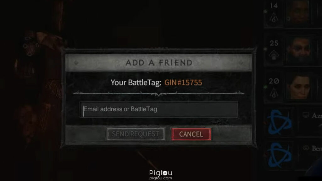 Add your friend by email or battle tag