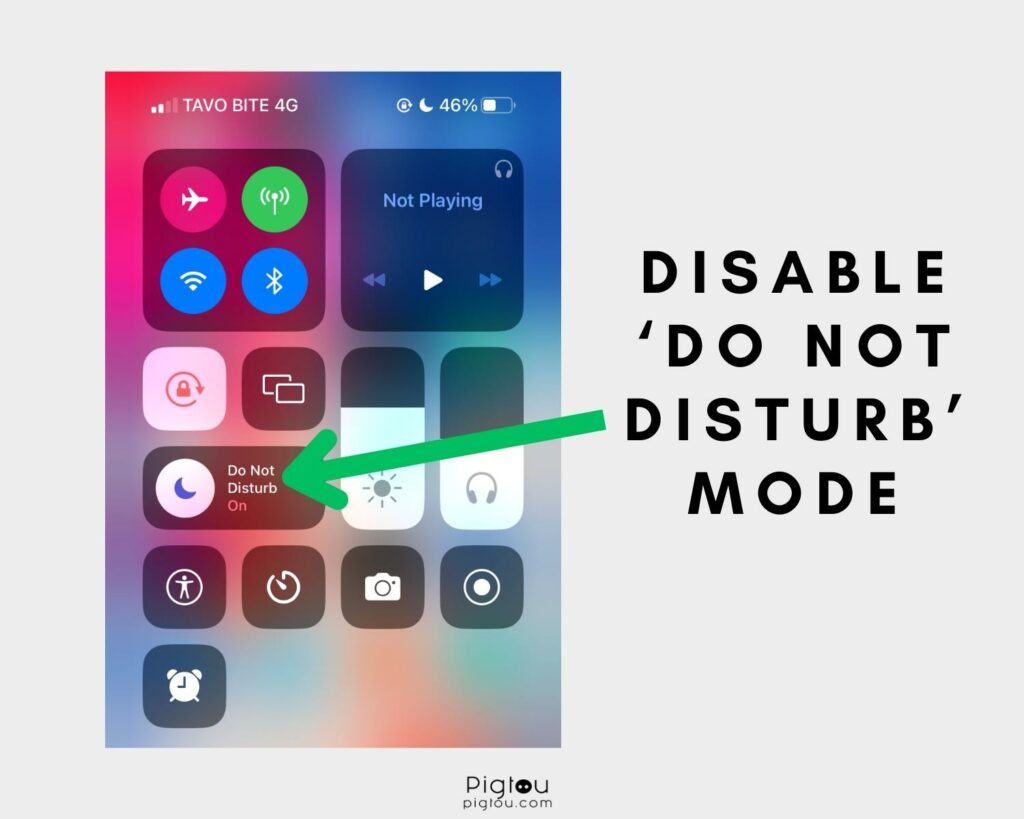 Disable 'Do not disturb' mode